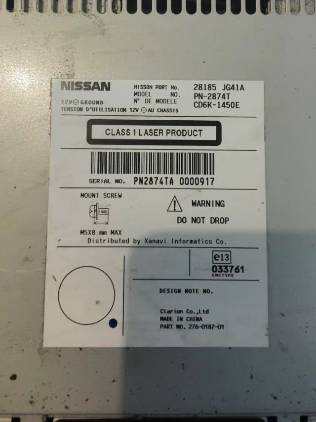 Radio Nissan Qashqai Bluetooth CD MP3