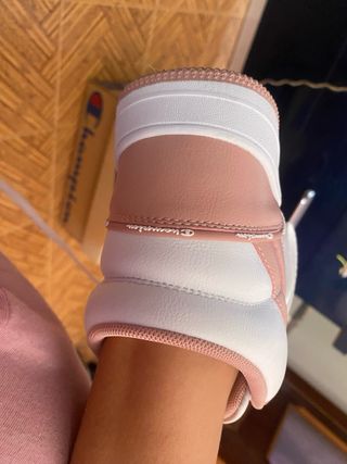 Scarpe alte Champion bianche e rosa