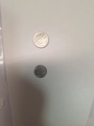 2 Monedas 25 Cent 1970 y 5 Cent