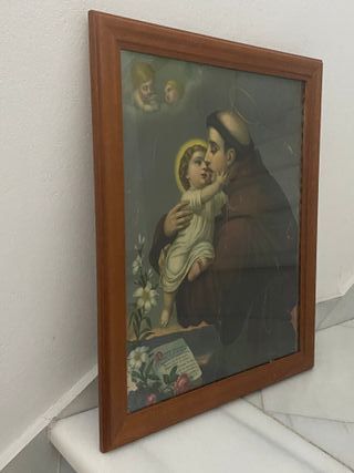 Cuadro San Antonio con Niño Jesús antiguo