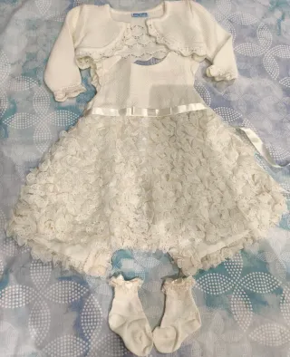 Vestido Ceremonia y complementos de 0-3meses