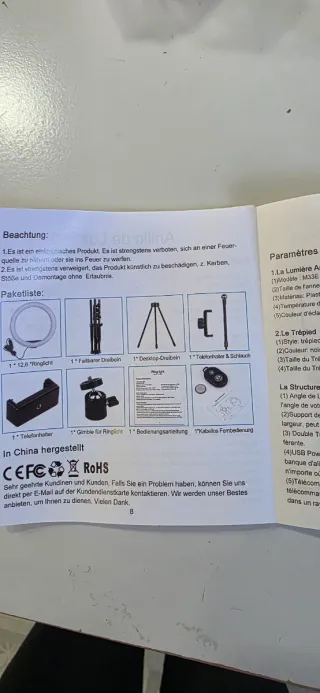 Aro de luz LED con soporte para móvil ,mando