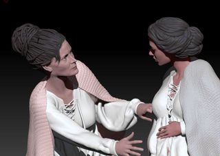 Visitación de María a Isabel para Belén en 3D