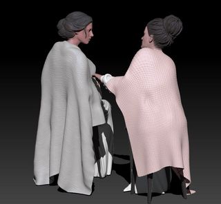 Visitación de María a Isabel para Belén en 3D