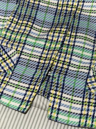 Blusa vintage cuadros azul y verde
