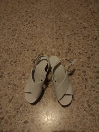 Sandalias Talla 38 Color Hueso