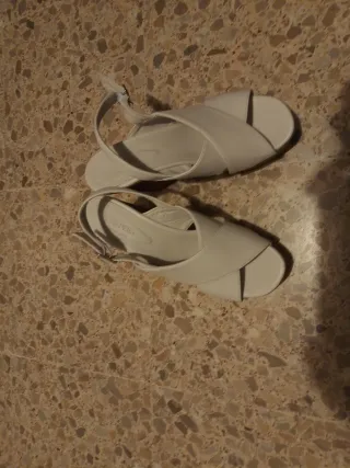 Sandalias Talla 38 Color Hueso