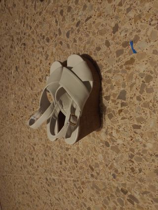 Sandalias Talla 38 Color Hueso