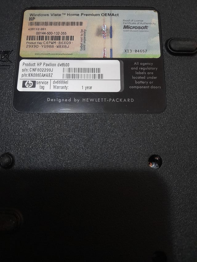 Notebook HP Pavilion dv6500 Nero