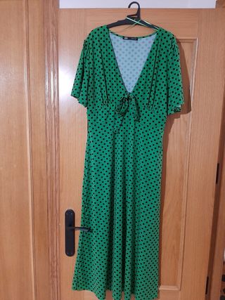Vestido Zara lunares verde