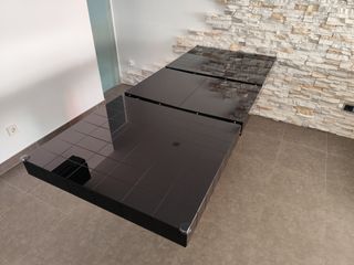 Mesa extensible cristal negro 160x90 a 220cm
