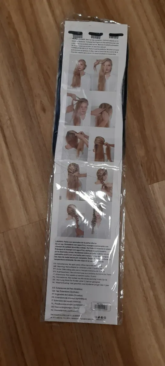 Extensiones de pelo negro.