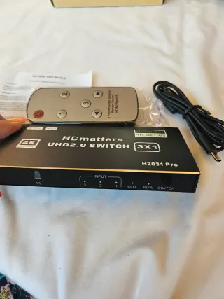 Conmutador HDMI HDmatters 4K UHD2.0 3x1