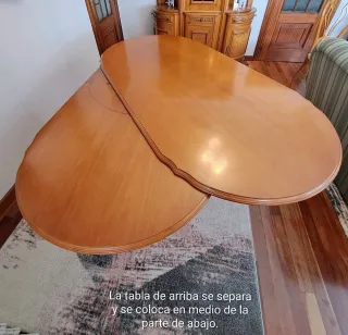 Mesa comedor extensible madera tropical tallada