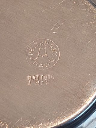 Servizio 6 tazzine caffè peltro e ceramica