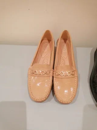 Mocasines Mujer Talla 40 Beige y Negro