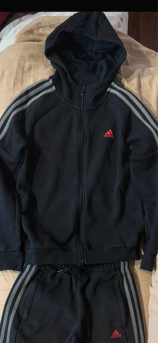 Conjunto chándal Adidas niño negro y gris,talla 12
