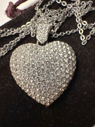 Collar Corazón Brillante Plata de Swarovski
