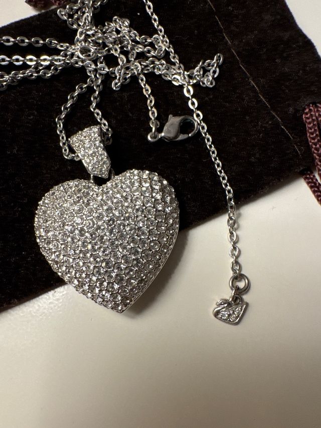Collar Corazón Brillante Plata de Swarovski
