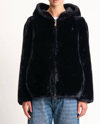 Pelliccia ecologica oversize nera