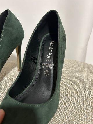 Zapatos de tacón Marypaz verdes talla 39. 