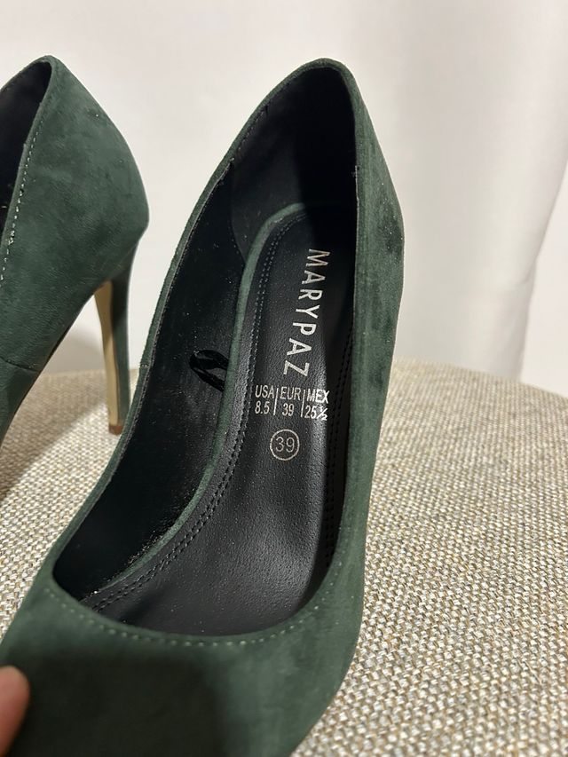 Zapatos de tacón Marypaz verdes talla 39.