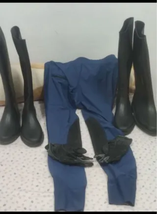 Conjunto Equitación Botas Pantalones Guantes
