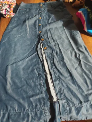 Falda larga efecto vaquero
