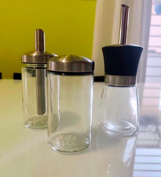 Set Salsiera e Oliere IKEA Vetro Metallo