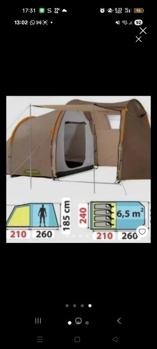 Tienda de campaña quechua modelo T4.1 color beige