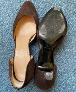 Scarpe donna marroni scamosciate