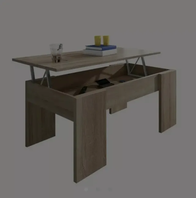 Mesa centro elevable madera 