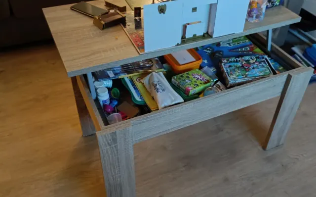 Mesa centro elevable madera 