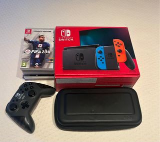 lote Nintendo Switch + Mando, Funda y 9 juegos 