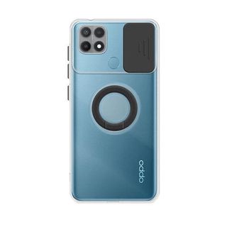 Custodia trasparente Oppo A15 con anello e cover per fotocamera