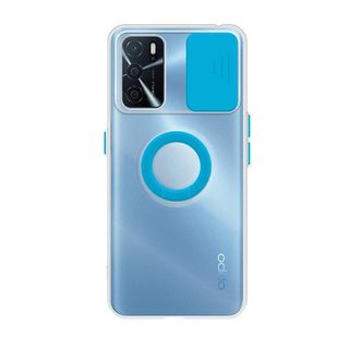 Custodia trasparente per Oppo A16 con anello e cover per fotocamera
