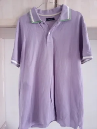 Polo Cortefiel Manga Corta Morado