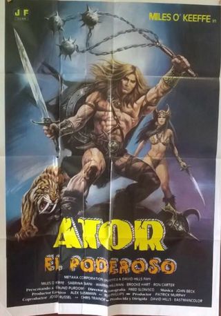 Cartel Cine Ator El Poderoso Miles O'Keeffe