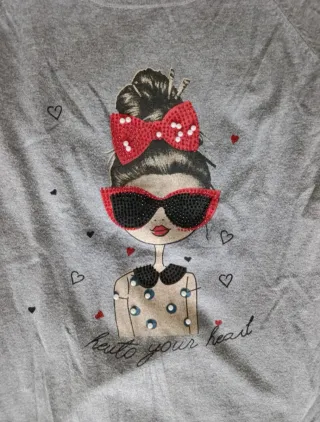 Jersey Kate Collection gris con dibujo chica