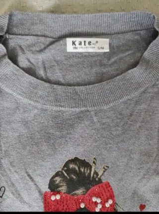 Jersey Kate Collection gris con dibujo chica