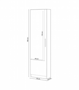 Zapatero 1 Puerta Espejo. Roble Canadian