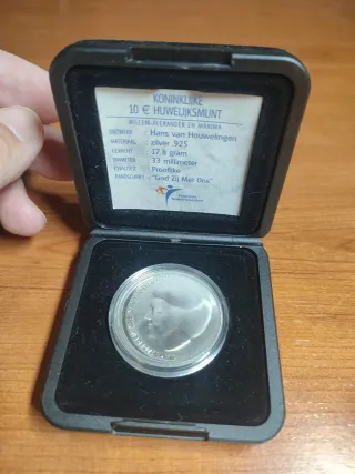 Moneda 10€ Plata Holanda Boda Real