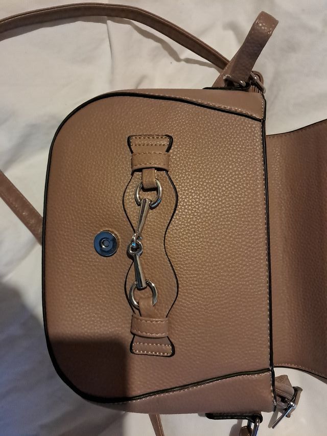 Borsetta tracolla similpelle color fango