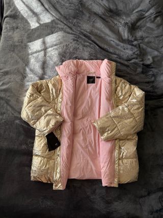 Chaqueta de invierno Pinko dorada y rosa M L 
