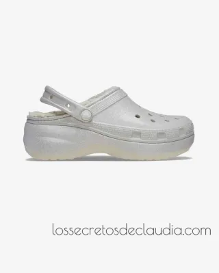 NUEVOS zuecos CROCS Platform plateados forrados