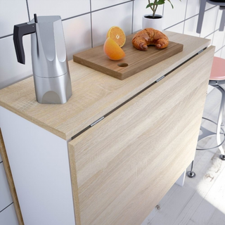 Mesa Auxiliar Con Alas Abatibles. Blanco Artik/Ro