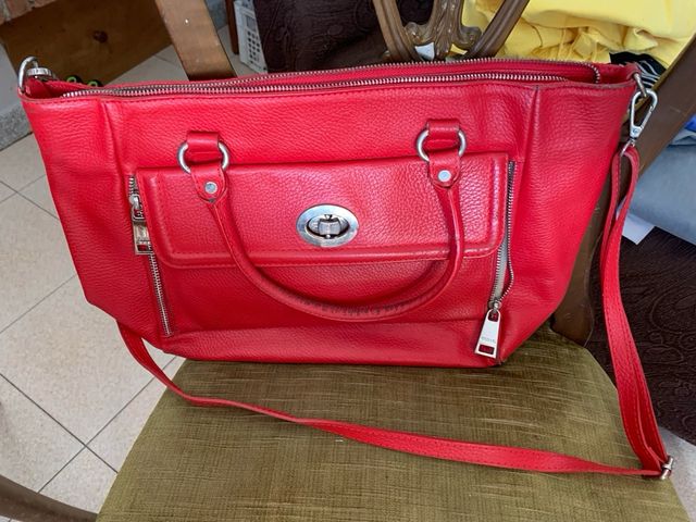 Borsa donna rossa in pelle
