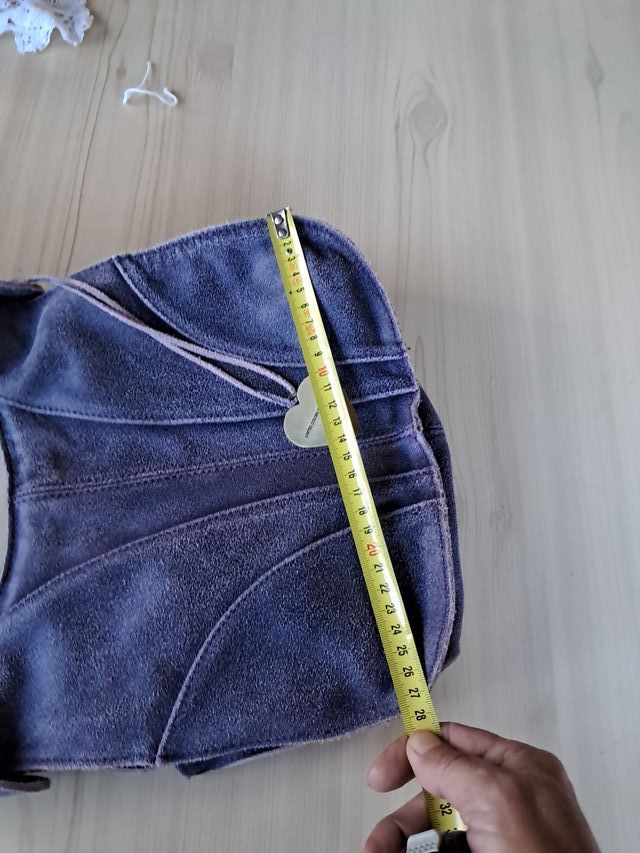 Borsetta Benetton vintage in pelle blu/viola 