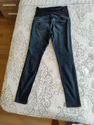 Pantalón vaquero premamá azul elástico 