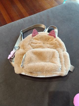 Mochila infantil peluche orejas gato